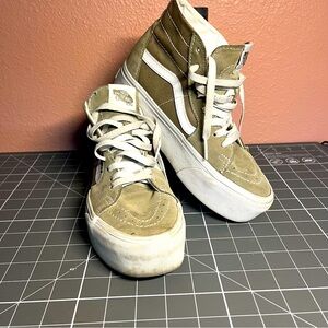 Vans Sage Green Platform High Tops W7